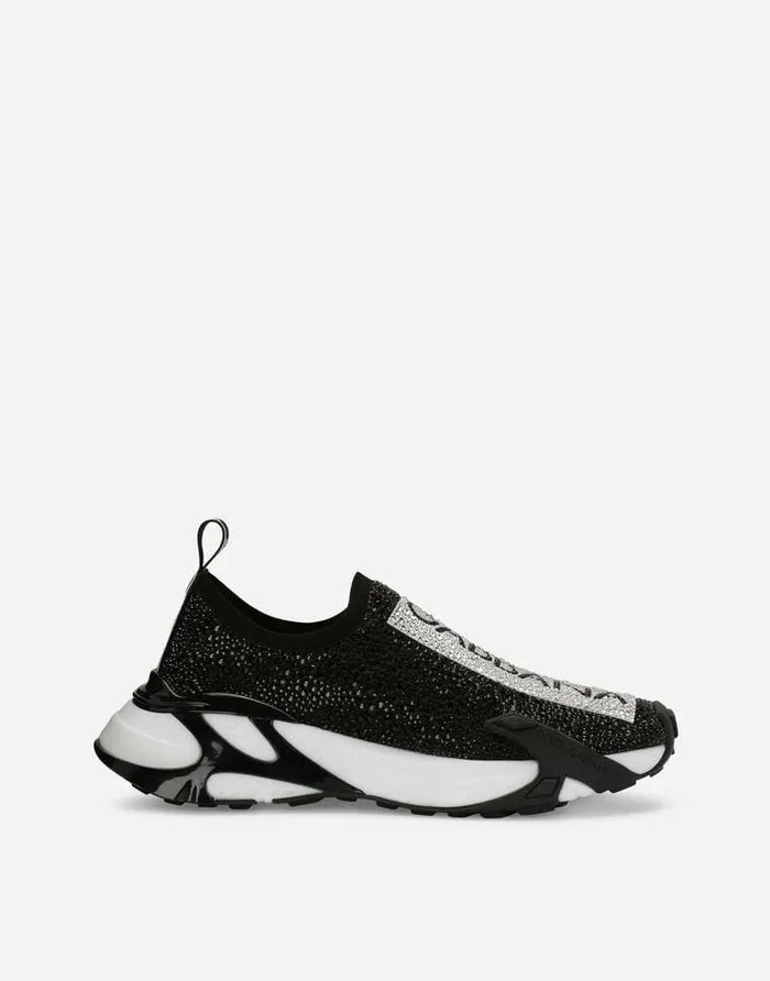 Dolce and Gabbana Sneakers Women Fast Sneakers With Fusible Rhinestones White Dolce and Gabbana Sneakers Women Fast Sneakers With Fusible Rhinestones White