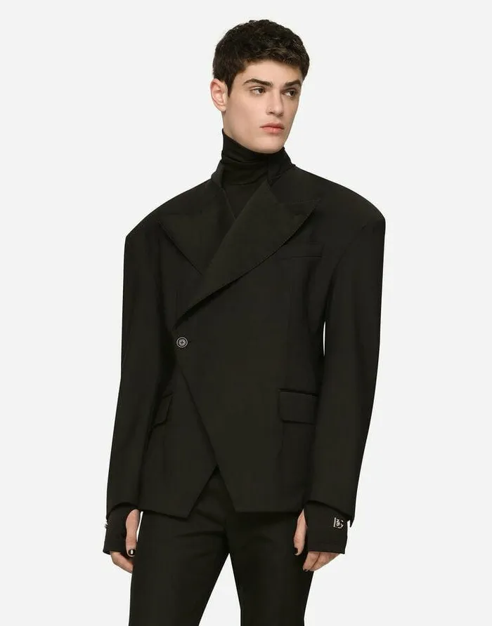 Dolce and Gabbana Suits And Blazers Men Stretch Wool Fabric Siciliafit Jacket Black Dolce and Gabbana Suits And Blazers Men Stretch Wool Fabric Siciliafit Jacket Black