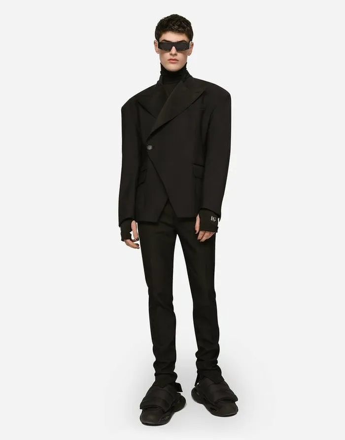 Dolce and Gabbana Suits And Blazers Men Stretch Wool Fabric Siciliafit Jacket Black Dolce and Gabbana Suits And Blazers Men Stretch Wool Fabric Siciliafit Jacket Black