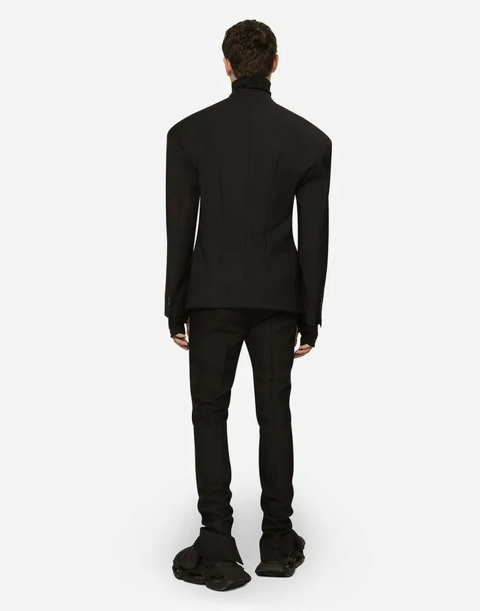Dolce and Gabbana Suits And Blazers Men Stretch Wool Fabric Siciliafit Jacket Black Dolce and Gabbana Suits And Blazers Men Stretch Wool Fabric Siciliafit Jacket Black