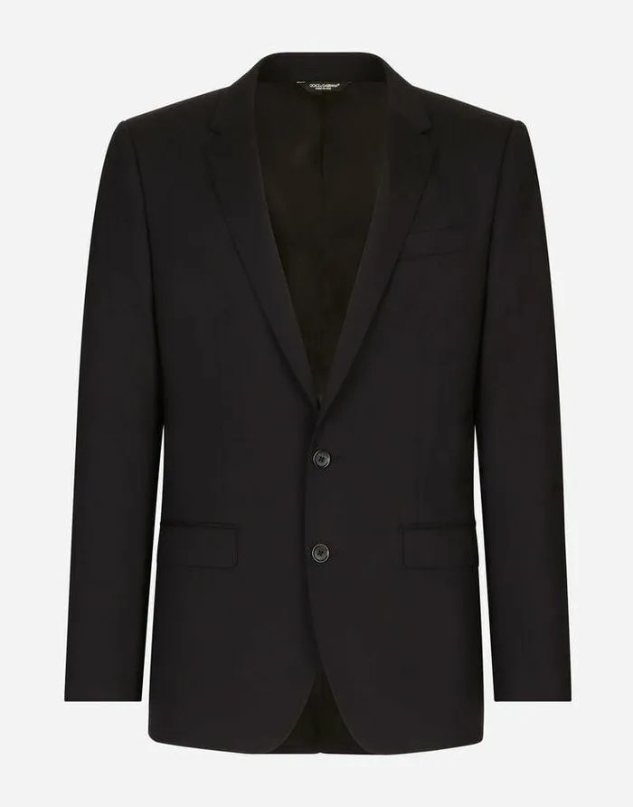 Dolce and Gabbana Suits And Blazers Men Stretch Wool Martinifit Suit Blue