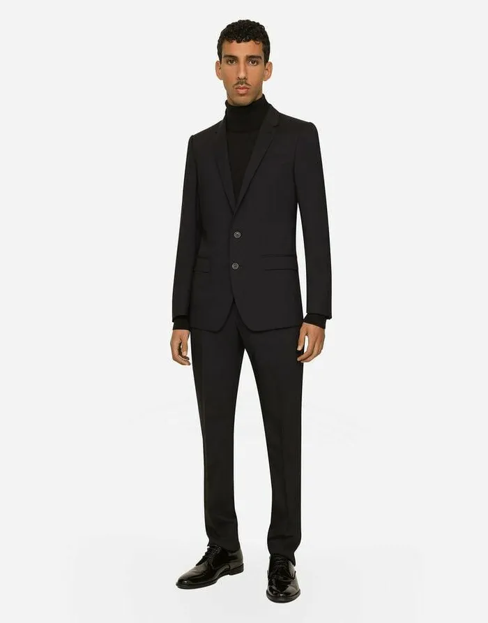 Dolce and Gabbana Suits And Blazers Men Stretch Wool Martinifit Suit Blue Dolce and Gabbana Suits And Blazers Men Stretch Wool Martinifit Suit Blue