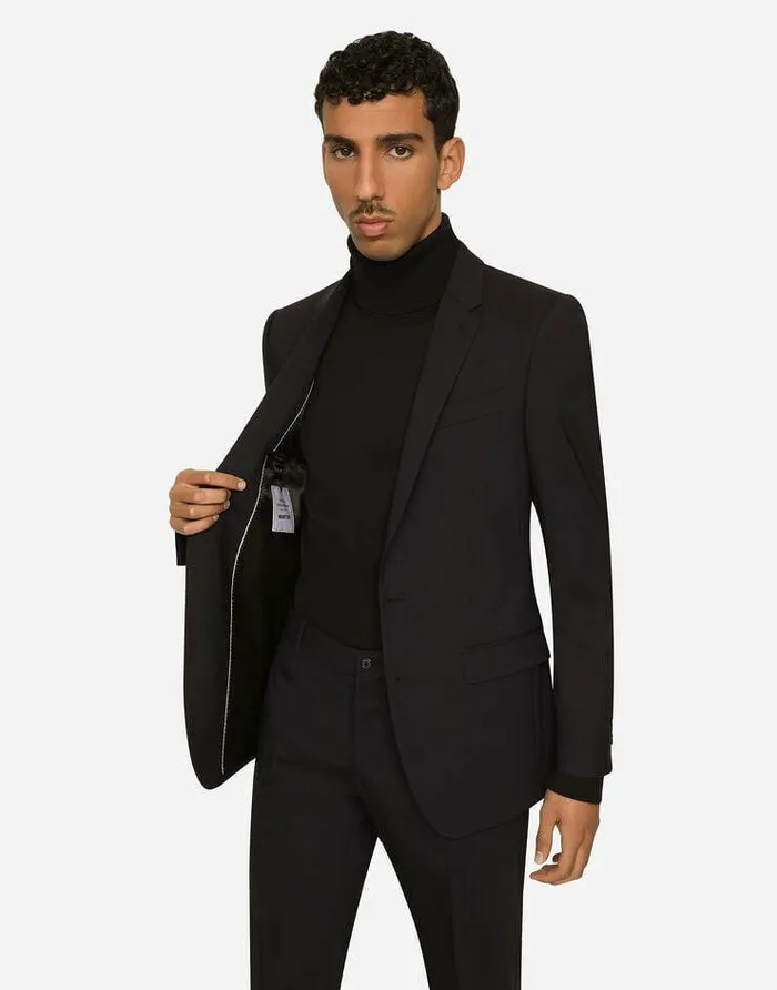 Dolce and Gabbana Suits And Blazers Men Stretch Wool Martinifit Suit Blue Dolce and Gabbana Suits And Blazers Men Stretch Wool Martinifit Suit Blue