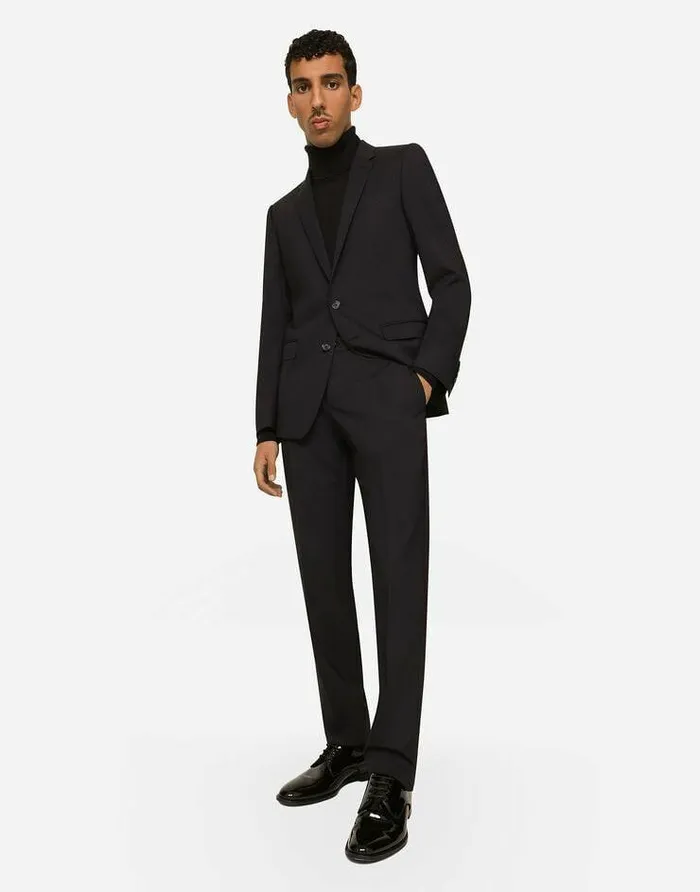 Dolce and Gabbana Suits And Blazers Men Stretch Wool Martinifit Suit Blue Dolce and Gabbana Suits And Blazers Men Stretch Wool Martinifit Suit Blue