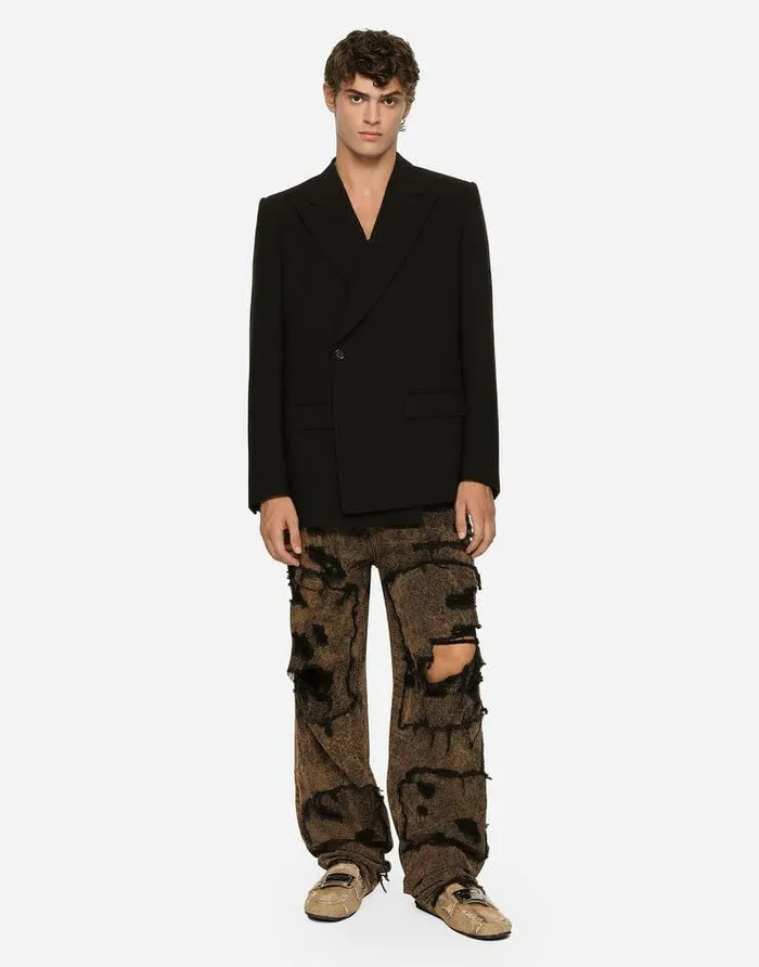Dolce and Gabbana Suits And Blazers Men Tailored Doublebreasted Virgin Wool Siciliafit Jacket Black Dolce and Gabbana Suits And Blazers Men Tailored Doublebreasted Virgin Wool Siciliafit Jacket Black