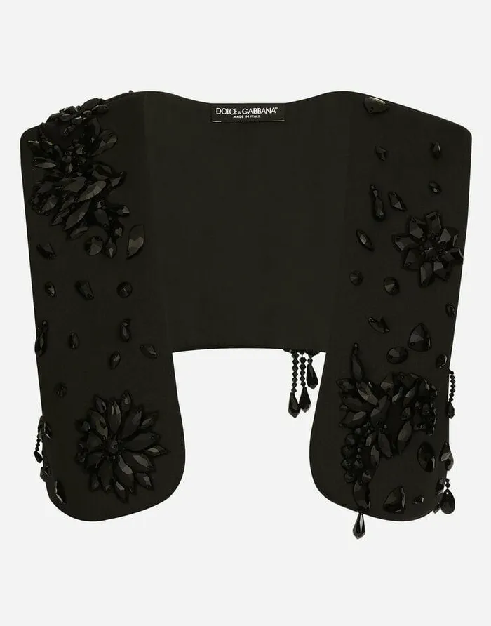 Dolce and Gabbana Suits And Blazers Men Technical Fabric Harness Vest With Stones Black Dolce and Gabbana Suits And Blazers Men Technical Fabric Harness Vest With Stones Black