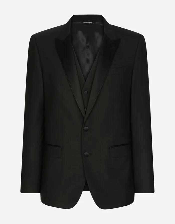 Dolce and Gabbana Suits And Blazers Men Tuxedo In Wool Black