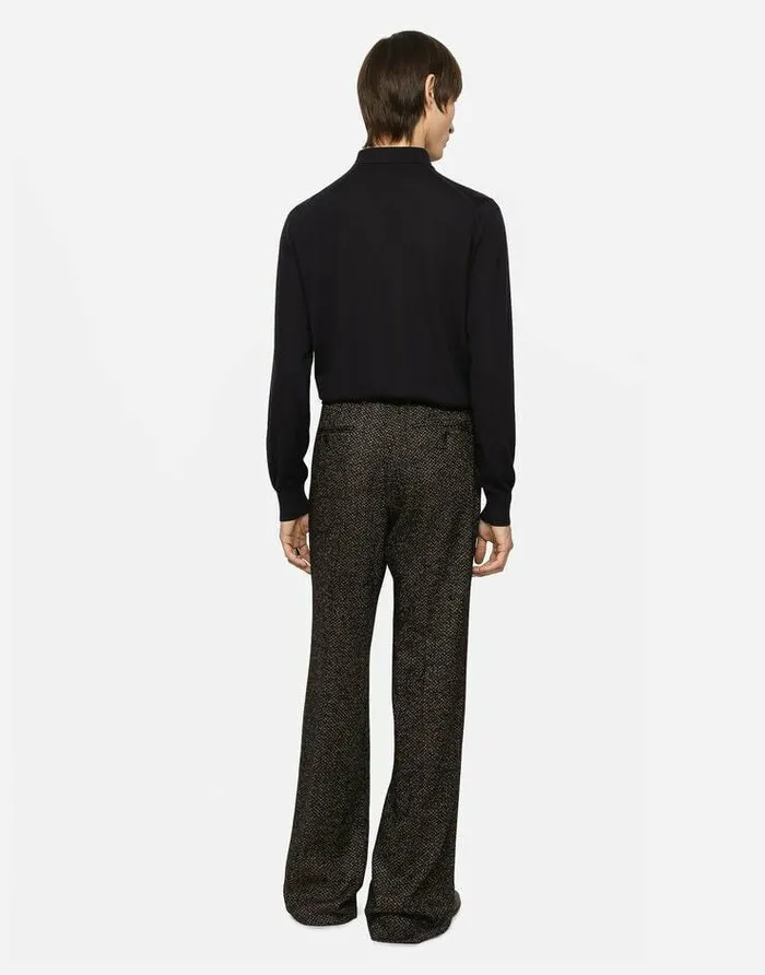 Dolce and Gabbana Sweaters And Cardigans Men Cashmere Polostyle Sweater With DG Logo Embroidery Blue Dolce and Gabbana Sweaters And Cardigans Men Cashmere Polostyle Sweater With DG Logo Embroidery Blue