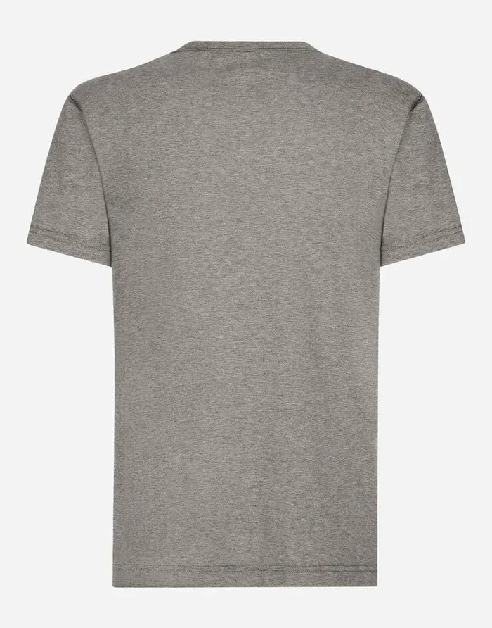 Dolce and Gabbana TShirts And Polos Men Cotton Tshirt With Branded Tag Grey Dolce and Gabbana TShirts And Polos Men Cotton Tshirt With Branded Tag Grey