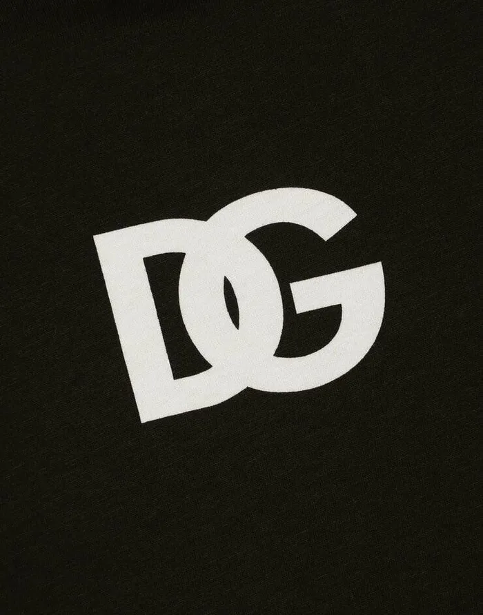 Dolce and Gabbana TShirts And Polos Men DG Logo Print Cotton Tshirt Black