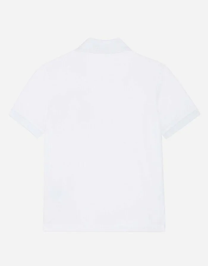 Dolce and Gabbana TShirts And Sweatshirts Children Cotton Piqu Poloshirt With Crown And Bee Embroidery White Dolce and Gabbana TShirts And Sweatshirts Children Cotton Piqu Poloshirt With Crown And Bee Embroidery White