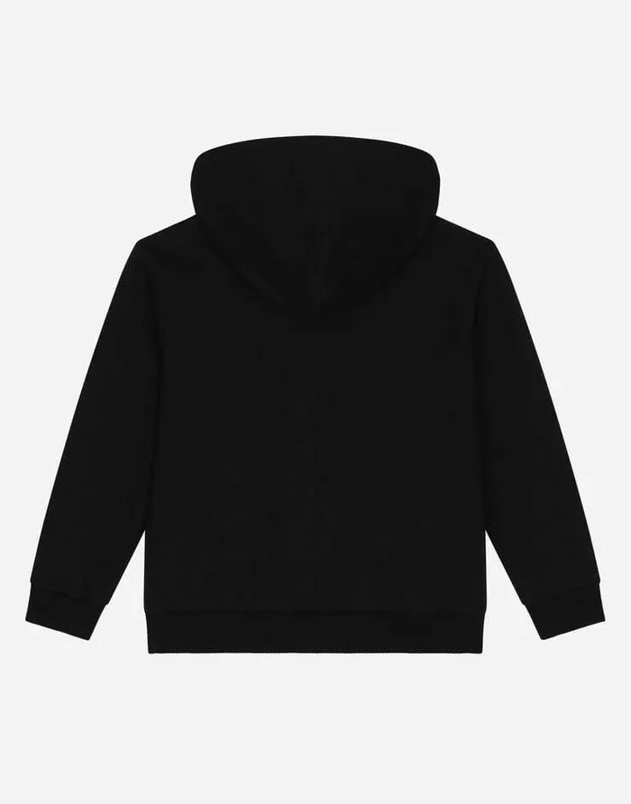 Dolce and Gabbana TShirts And Sweatshirts Children Jersey Hoodie With Logo Print Black Dolce and Gabbana TShirts And Sweatshirts Children Jersey Hoodie With Logo Print Black