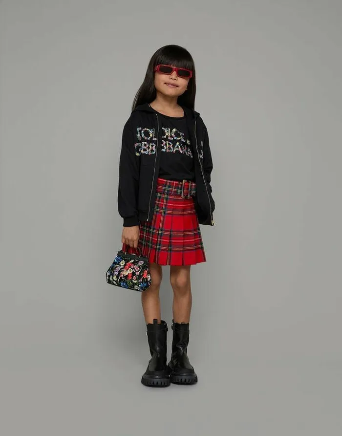 Dolce and Gabbana TShirts And Sweatshirts Children Jersey Hoodie With Logo Print Black Dolce and Gabbana TShirts And Sweatshirts Children Jersey Hoodie With Logo Print Black