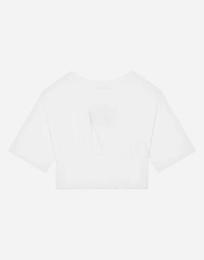 Dolce and Gabbana TShirts And Sweatshirts Children Jersey Tshirt With Corset Details White Dolce and Gabbana TShirts And Sweatshirts Children Jersey Tshirt With Corset Details White