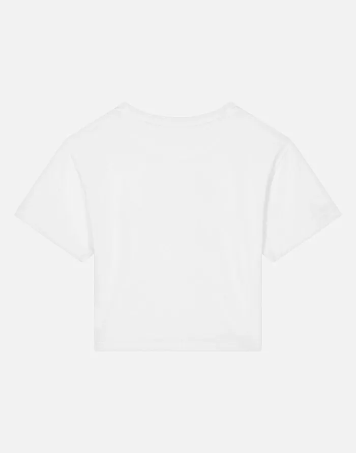 Dolce and Gabbana TShirts And Sweatshirts Children Jersey Tshirt With Logo Patch White Dolce and Gabbana TShirts And Sweatshirts Children Jersey Tshirt With Logo Patch White