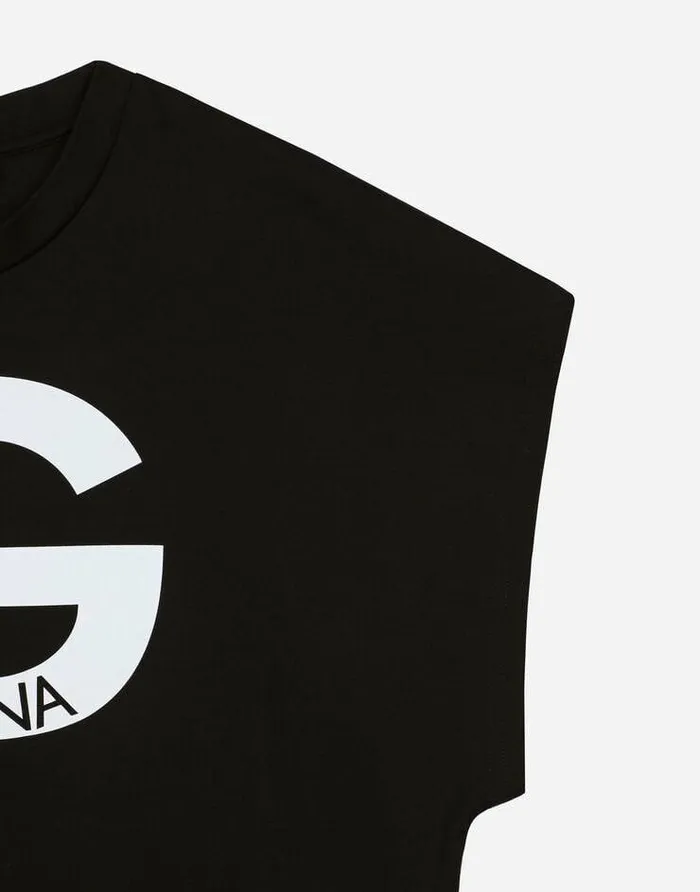 Dolce and Gabbana TShirts And Sweatshirts Women Jersey Tshirt With DG Print Black Dolce and Gabbana TShirts And Sweatshirts Women Jersey Tshirt With DG Print Black