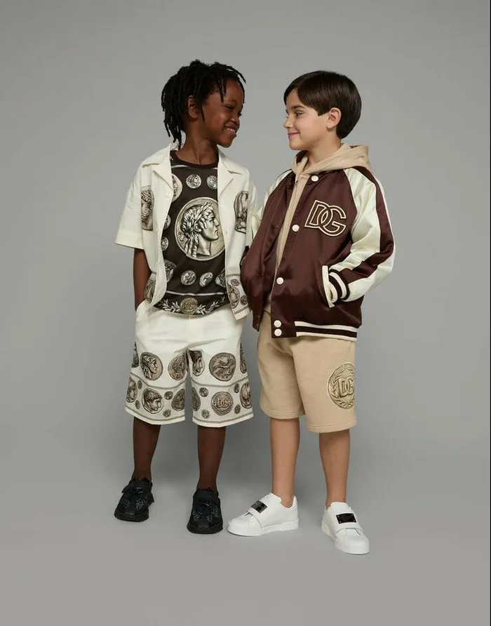 Dolce and Gabbana Trousers And Shorts Children Coinprint Drill Shorts White Dolce and Gabbana Trousers And Shorts Children Coinprint Drill Shorts White