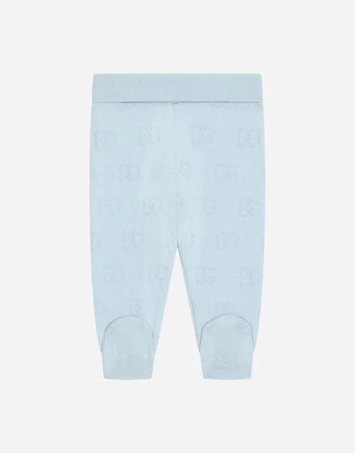 Dolce and Gabbana Trousers And Shorts Children Jersey Pants With Jacquard DG Logo Grey Dolce and Gabbana Trousers And Shorts Children Jersey Pants With Jacquard DG Logo Grey