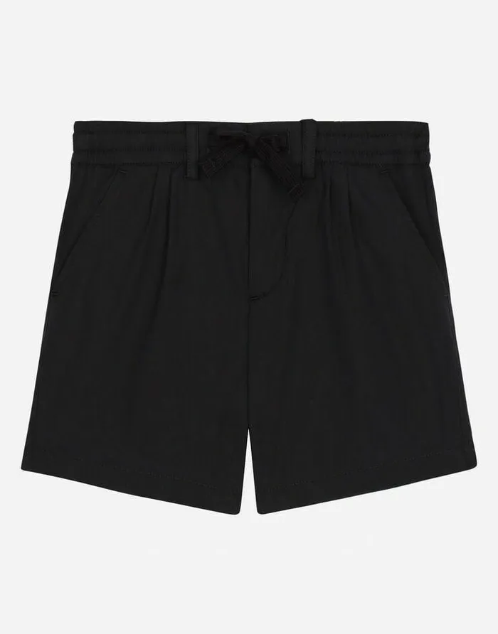 Dolce and Gabbana Trousers And Shorts Children Stretch Poplin Shorts With Logo Tag Blue Dolce and Gabbana Trousers And Shorts Children Stretch Poplin Shorts With Logo Tag Blue