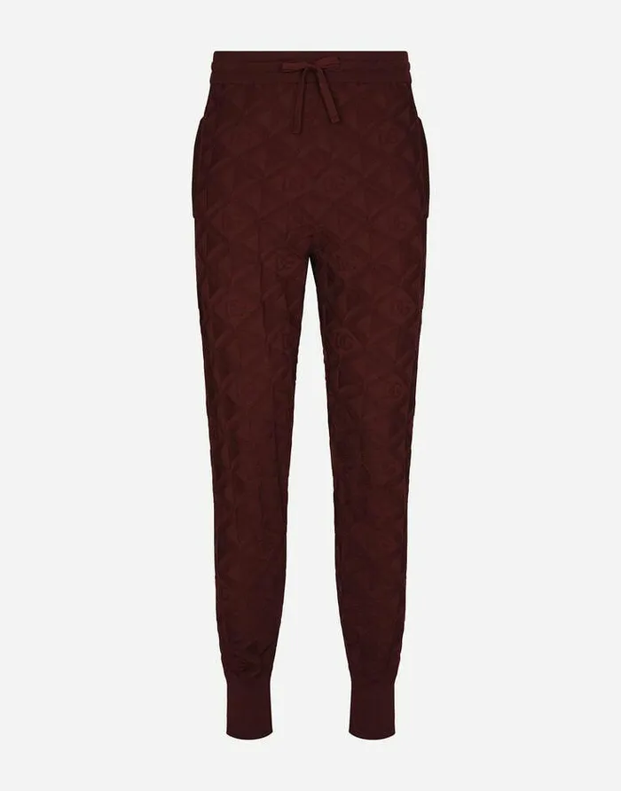 Dolce and Gabbana Trousers And Shorts Men 3D Silk Jacquard Jogging Pants Purple Dolce and Gabbana Trousers And Shorts Men 3D Silk Jacquard Jogging Pants Purple