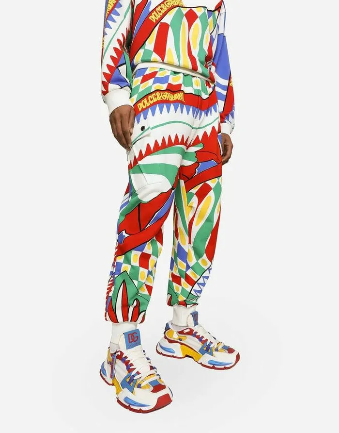 Dolce and Gabbana Trousers And Shorts Men Carrettoprint Jersey Cargo Pants Multicolor Dolce and Gabbana Trousers And Shorts Men Carrettoprint Jersey Cargo Pants Multicolor
