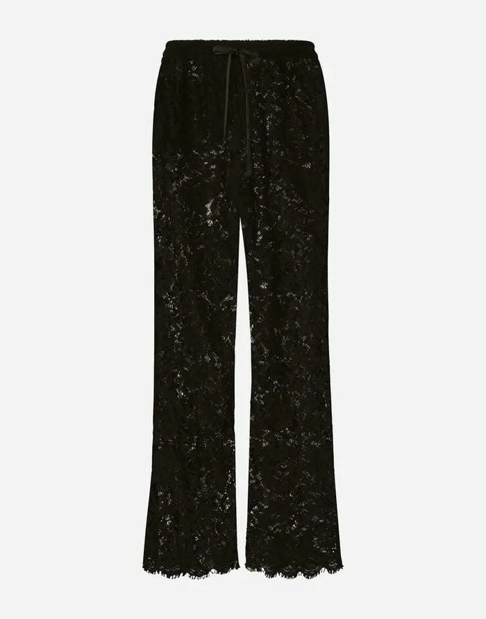 Dolce and Gabbana Trousers And Shorts Men Cordonetto Lace Jogging Pants Black Dolce and Gabbana Trousers And Shorts Men Cordonetto Lace Jogging Pants Black