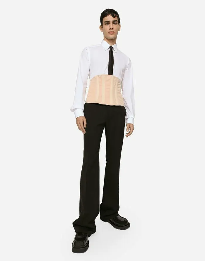 Dolce and Gabbana Trousers And Shorts Men Flared Wool Pants Black Dolce and Gabbana Trousers And Shorts Men Flared Wool Pants Black