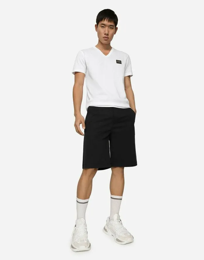 Dolce and Gabbana Trousers And Shorts Men Stretch Cotton Shorts With Branded Tag Blue Dolce and Gabbana Trousers And Shorts Men Stretch Cotton Shorts With Branded Tag Blue