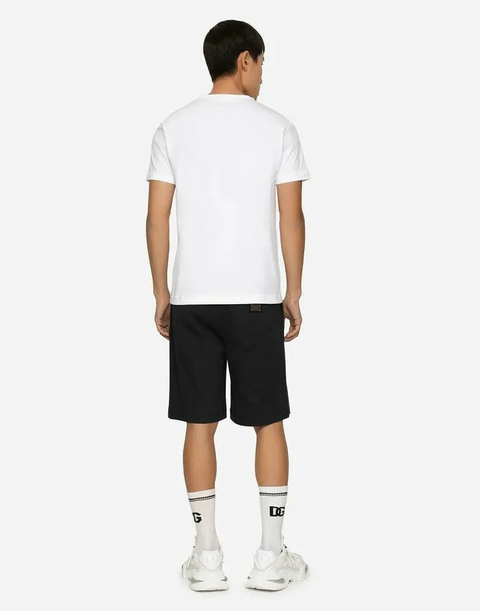 Dolce and Gabbana Trousers And Shorts Men Stretch Cotton Shorts With Branded Tag Blue Dolce and Gabbana Trousers And Shorts Men Stretch Cotton Shorts With Branded Tag Blue