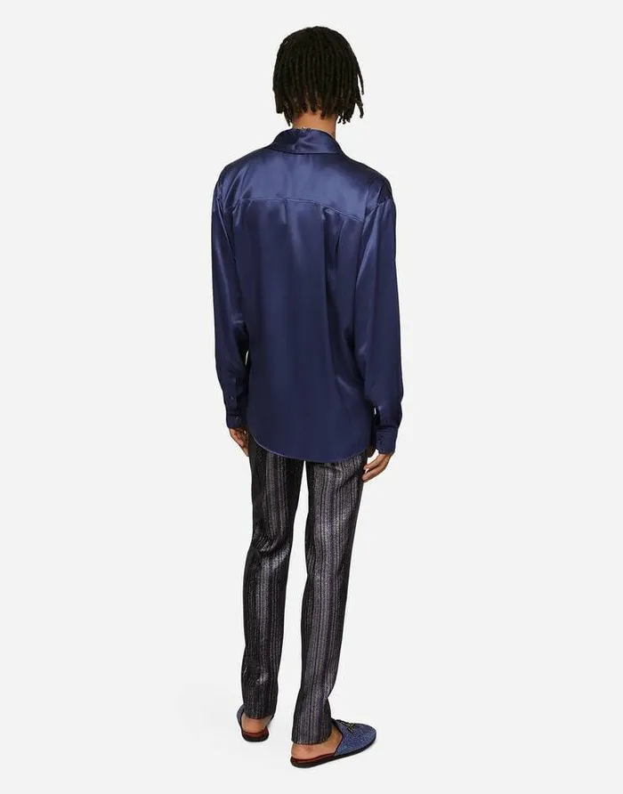 Dolce and Gabbana Trousers And Shorts Men Striped Lurex Jacquard Pants Multicolor