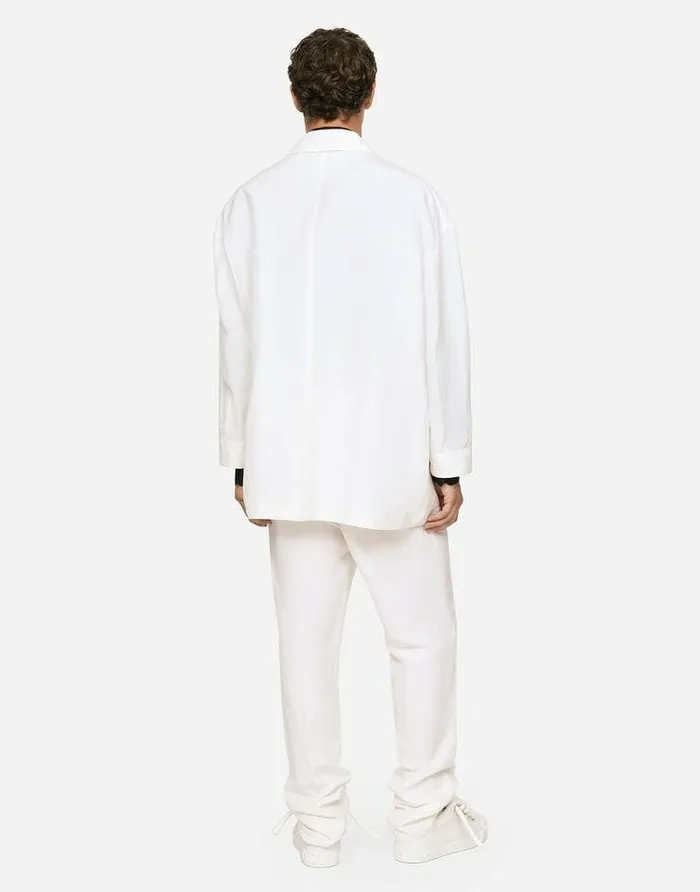 Dolce and Gabbana Trousers And Shorts Men Tailored Linen And Silk Pants White