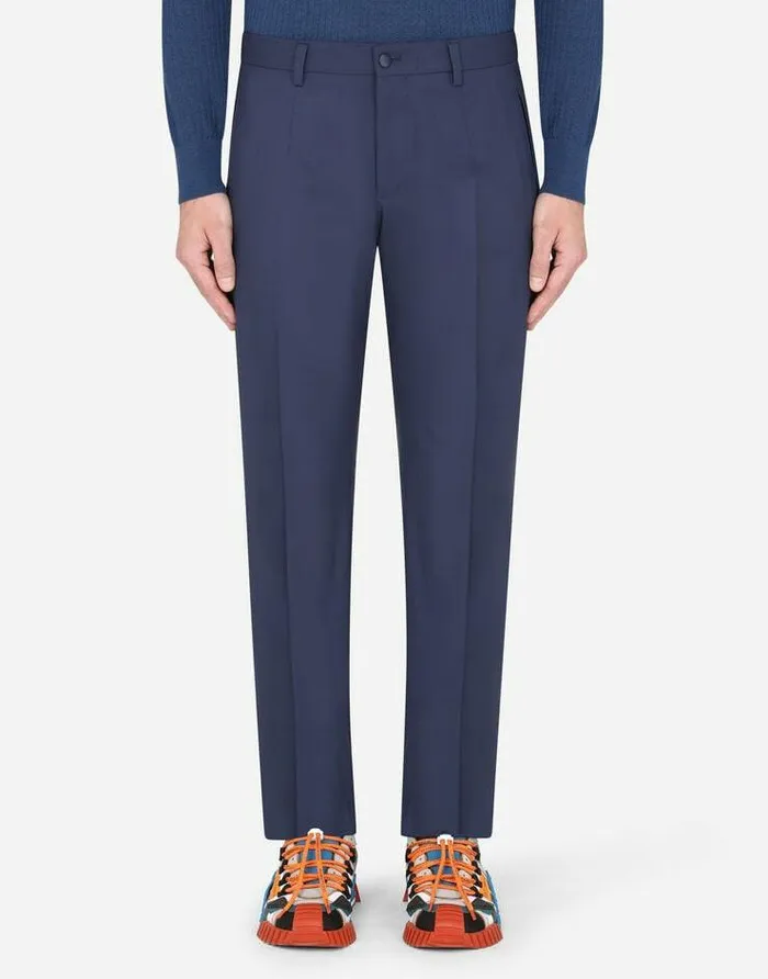 Dolce and Gabbana Trousers And Shorts Men Tuxedo Pants Blue Dolce and Gabbana Trousers And Shorts Men Tuxedo Pants Blue