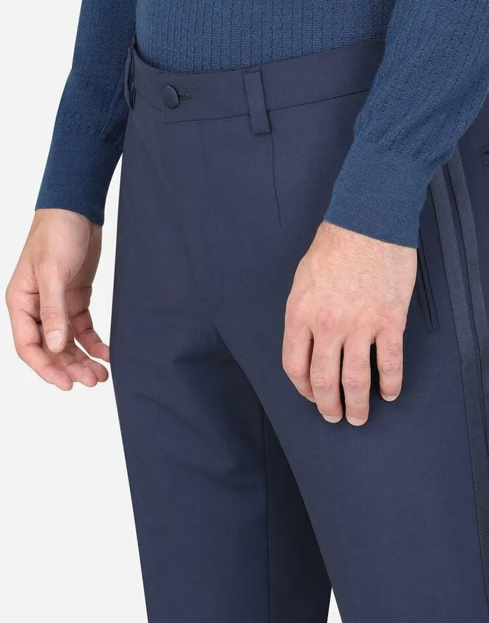 Dolce and Gabbana Trousers And Shorts Men Tuxedo Pants Blue Dolce and Gabbana Trousers And Shorts Men Tuxedo Pants Blue