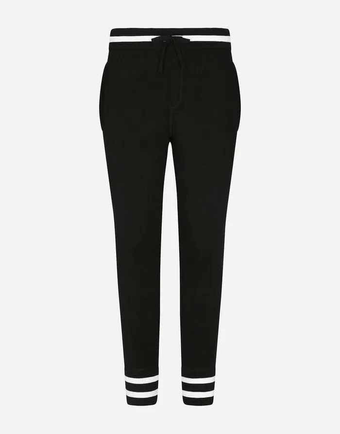 Dolce and Gabbana Trousers And Shorts Men Wool Jogging Pants With Embroidery Multicolor Dolce and Gabbana Trousers And Shorts Men Wool Jogging Pants With Embroidery Multicolor