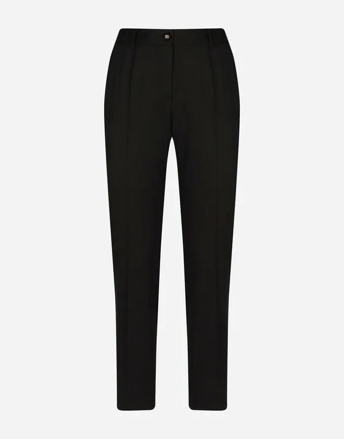 Dolce and Gabbana Trousers And Shorts Women Gabardine Pants Black
