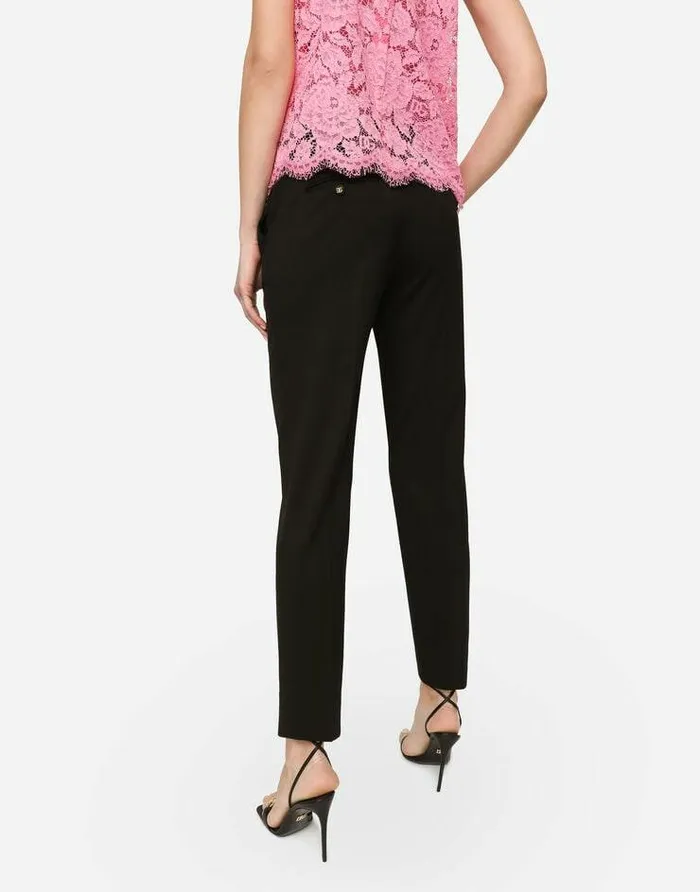 Dolce and Gabbana Trousers And Shorts Women Gabardine Pants Black Dolce and Gabbana Trousers And Shorts Women Gabardine Pants Black