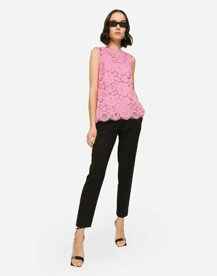 Dolce and Gabbana Trousers And Shorts Women Gabardine Pants Black Dolce and Gabbana Trousers And Shorts Women Gabardine Pants Black