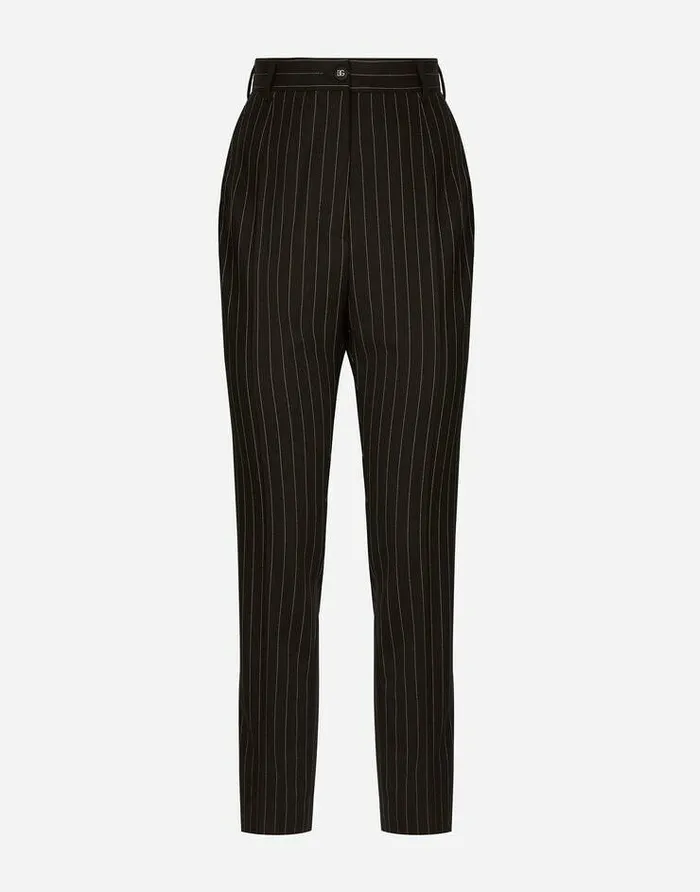 Dolce and Gabbana Trousers And Shorts Women Highwaisted Pinstripe Twill Pants Multicolor Dolce and Gabbana Trousers And Shorts Women Highwaisted Pinstripe Twill Pants Multicolor