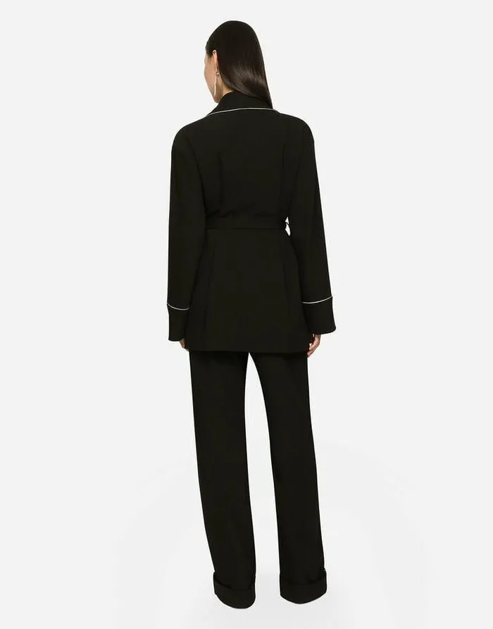 Dolce and Gabbana Trousers And Shorts Women KIM DOLCEandGABBANA Woolen Pajama Pants With Piping Black Dolce and Gabbana Trousers And Shorts Women KIM DOLCEandGABBANA Woolen Pajama Pants With Piping Black