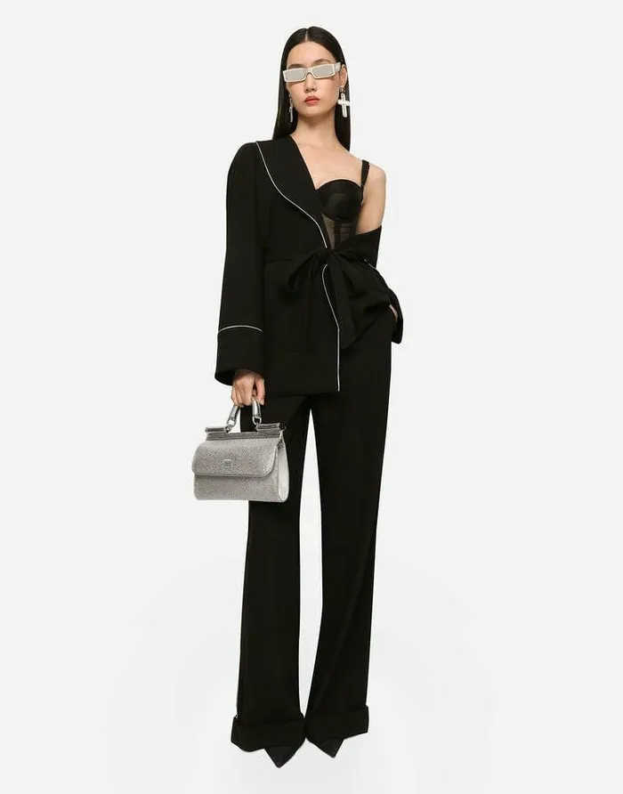 Dolce and Gabbana Trousers And Shorts Women KIM DOLCEandGABBANA Woolen Pajama Pants With Piping Black Dolce and Gabbana Trousers And Shorts Women KIM DOLCEandGABBANA Woolen Pajama Pants With Piping Black