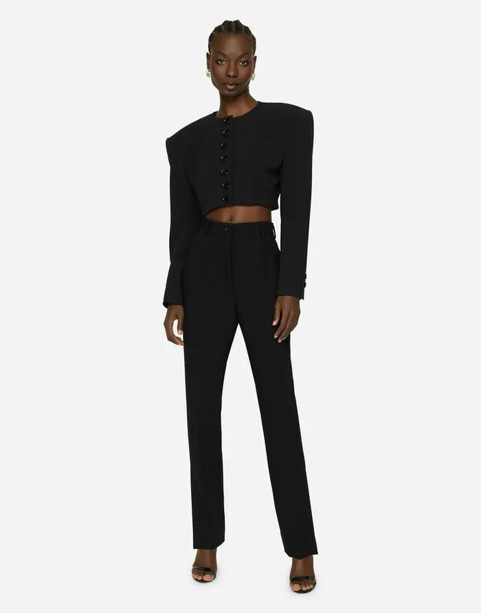 Dolce and Gabbana Trousers And Shorts Women Woolen Pants With Slits On The Hem Black Dolce and Gabbana Trousers And Shorts Women Woolen Pants With Slits On The Hem Black