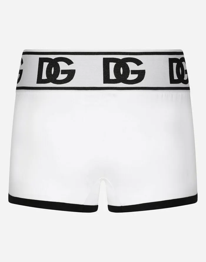 Dolce and Gabbana Underwear And Loungewear Men Twoway Stretch Jersey Boxers With DG Logo Multicolor Dolce and Gabbana Underwear And Loungewear Men Twoway Stretch Jersey Boxers With DG Logo Multicolor