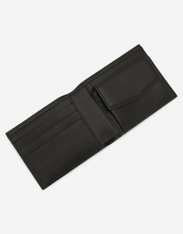 Dolce and Gabbana Wallets And Small Leather Goods Men Calfskin Nappa Wallet With DG Logo Black