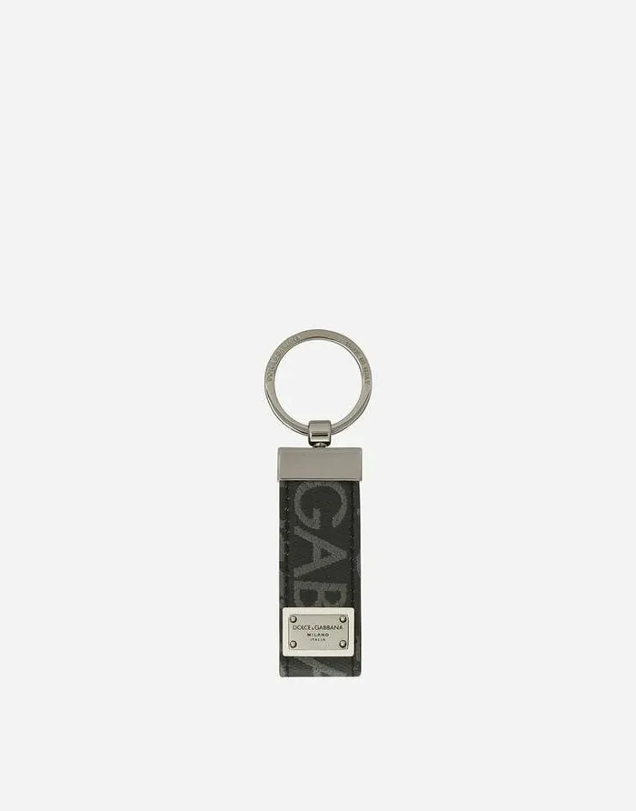 Dolce and Gabbana Wallets And Small Leather Goods Men Coated Jacquard Fabric Keychain Multicolor Dolce and Gabbana Wallets And Small Leather Goods Men Coated Jacquard Fabric Keychain Multicolor