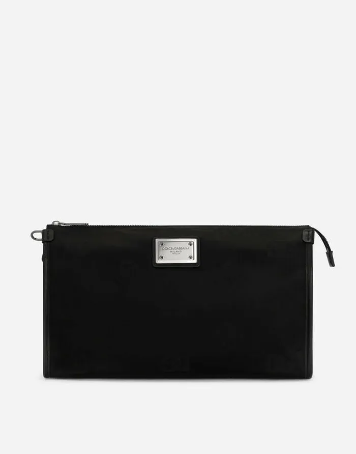 Dolce and Gabbana Wallets And Small Leather Goods Men Nylon Pouch With Logo Black Dolce and Gabbana Wallets And Small Leather Goods Men Nylon Pouch With Logo Black