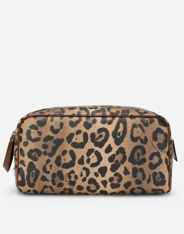 Dolce and Gabbana Wallets And Small Leather Goods WomenMen Leopardprint Crespo Toiletry Bag With Branded Plate Multicolor Dolce and Gabbana Wallets And Small Leather Goods WomenMen Leopardprint Crespo Toiletry Bag With Branded Plate Multicolor