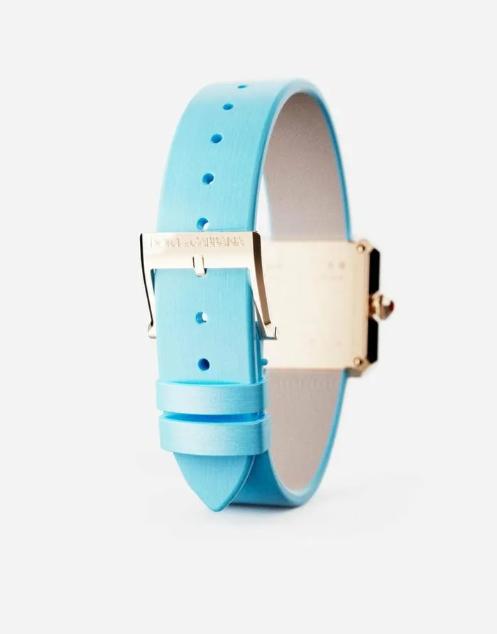 Dolce and Gabbana WatchesandStraps Women Gold Watch With Silk Strap Light Blue Dolce and Gabbana WatchesandStraps Women Gold Watch With Silk Strap Light Blue