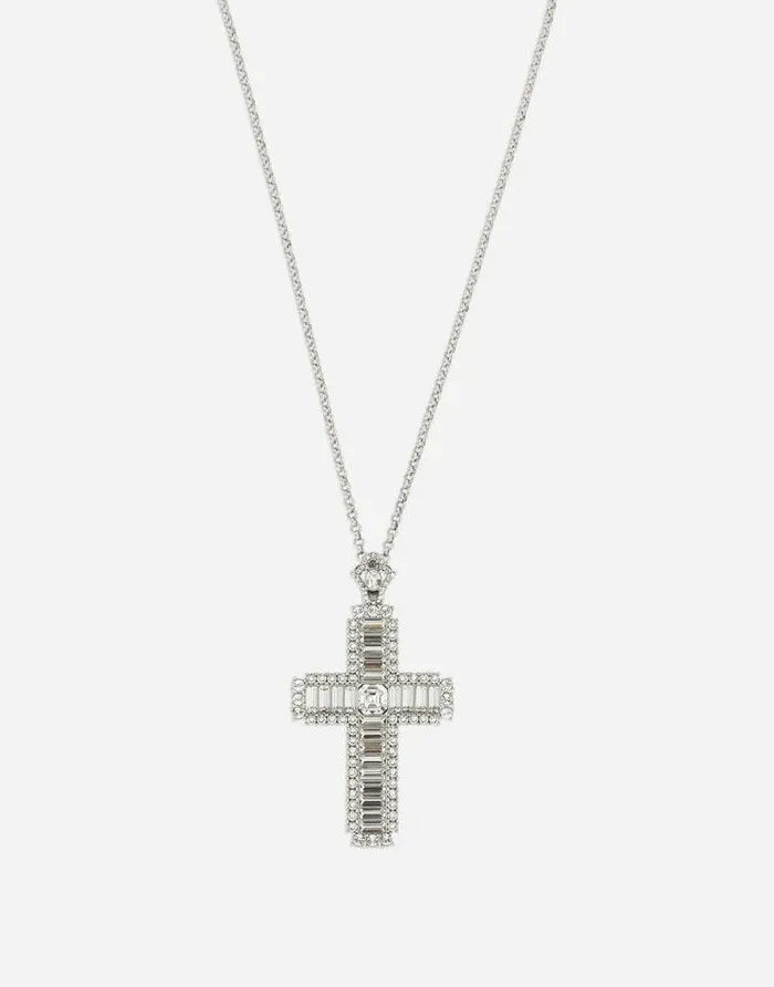 Dolce and Gabbana Wear It Like DGCelebs Women KIM DOLCEandGABBANA Necklace With Rhinestone Crystal Cross Crystal