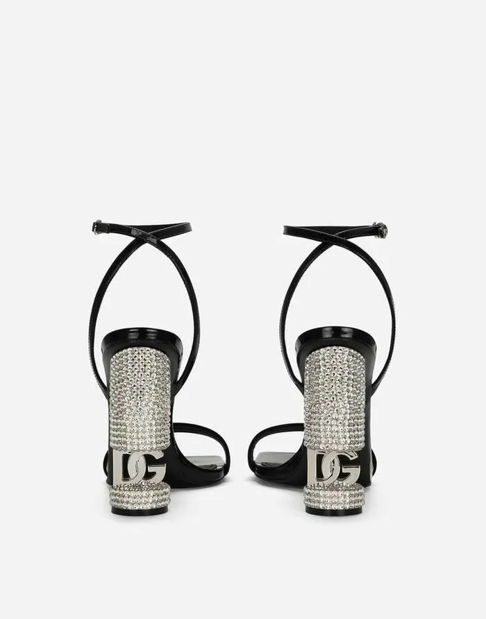 Dolce and Gabbana Wear It Like DGCelebs Women Polished Calfskin Sandals Black Dolce and Gabbana Wear It Like DGCelebs Women Polished Calfskin Sandals Black