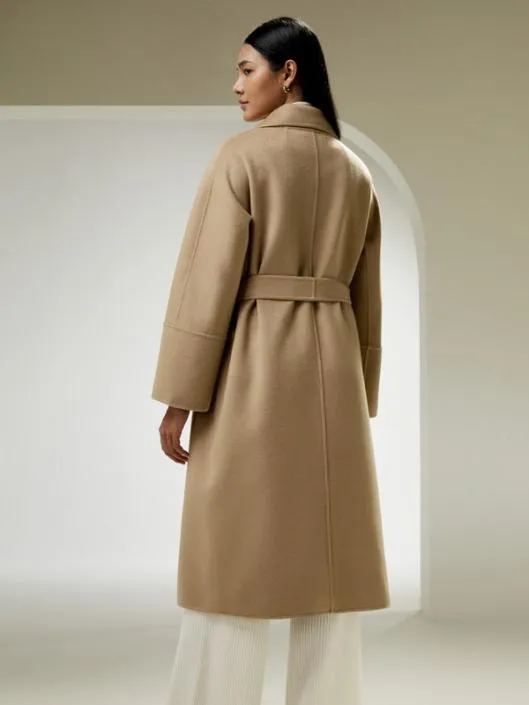 Doublefaced Woolblend Robe Coat Women Lilysilk Knitwear
